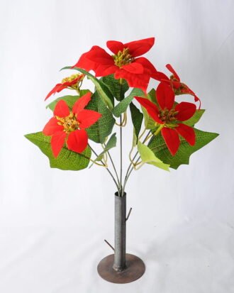 Artificial Flower 27*22*33cm Poinsettia Bush*5 GS-37319090