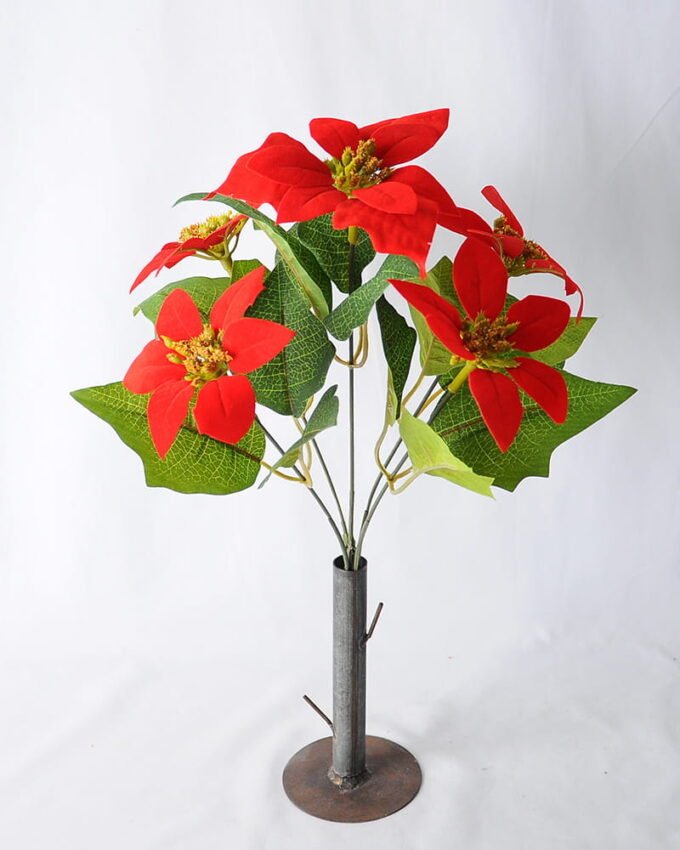 Artificial Flower 27*22*33cm Poinsettia Bush*5 GS-37319090