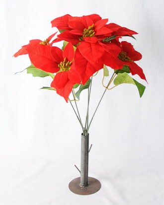 Artificial Flower 27*22*33cm Poinsettia Bush*5 GS-37319090