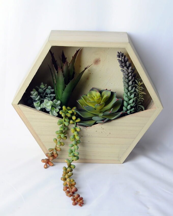 Artificial succulent 30 Artificial succulent 30.5*10*38CM Succulent garden with wooden pot GS-45219146