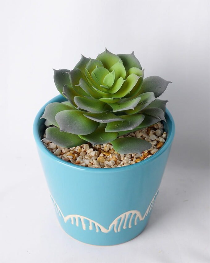 Artificial succulent 10*10*14CM Succulent in ceramic pot GS-45219133