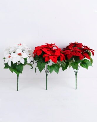 Artificial Flower 21*31CM Poinsettia Spary*7 GS-51919008 Christmas Item YeahFlower is one of Chinese leading OEM manufacturers and exporters , supplying the silk flowers, wholesale artificial trees Artificial Flower 21*31CM Poinsettia Spary*7 GS-51919008