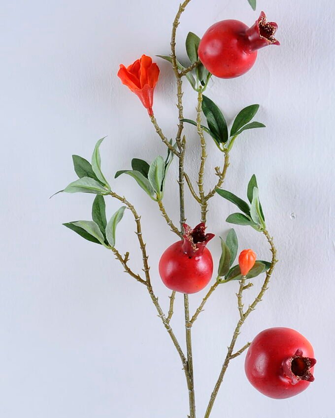 Artificial Flower 16*77CM Pomegranate spray GS-44220009-R1 2 Artificial Flower 16*77CM Pomegranate spray GS-44220009-R1