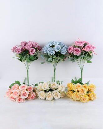 Artificial Flower 24*38CM Rose Bush*9 GS-47919016 Flowers Bush YeahFlower is one of Chinese leading OEM manufacturers and exporters , supplying the silk flowers, wholesale artificial trees Artificial Flower 24*38CM Rose Bush*9 GS-47919016