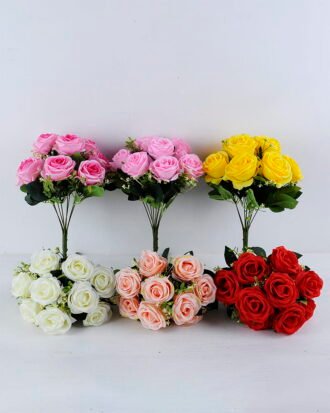 Artificial Flower 22*34CM Rose Bush*9 GS-47919017