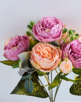 Artificial Flower 21*16*29CM Rose bush*5 GS-51819013-Z2