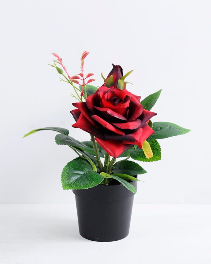 Artificial Flower 23*26*23CM Rose in plastic pot GS-05520003