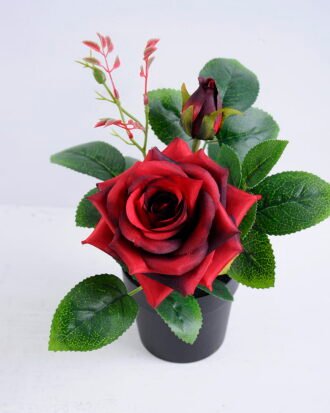 Artificial Flower 23*26*23CM Rose in plastic pot GS-05520003