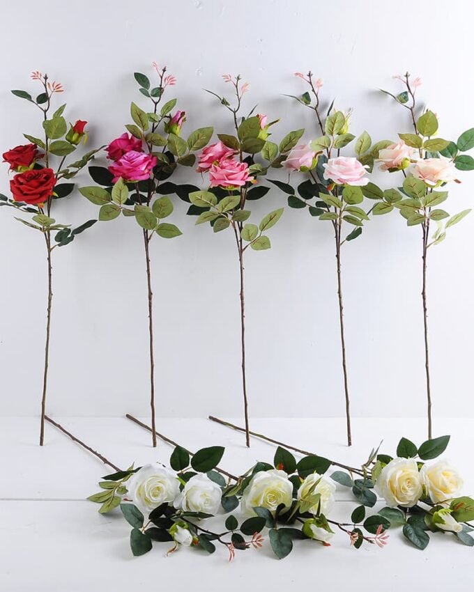 Artificial Flower 30*27*77CM SINGEL ROSE BUSH*3 GS-06919101