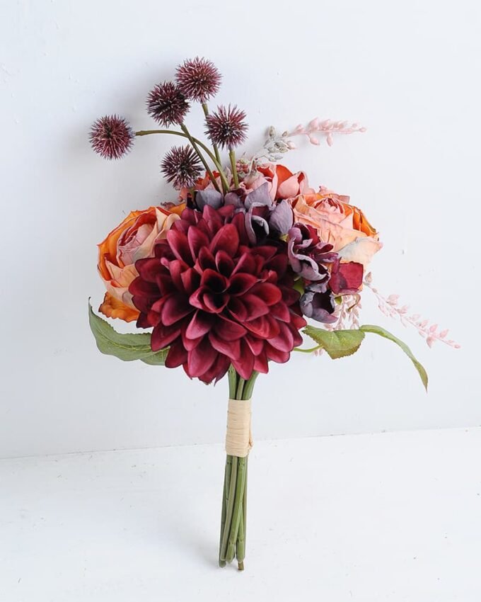 Artificial Flower 20*37cm rose and dahlia bouquet GS-28219024-O1