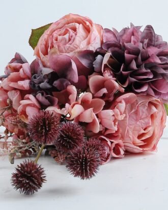 Artificial Flower 20*37cm rose and dahlia bouquet GS-28219024-P1