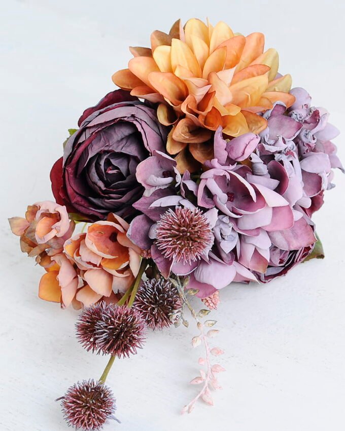 Artificial Flower 20*37cm rose and dahlia bouquet GS-28219024-R2