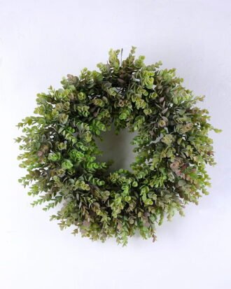 Artificial Plant D:45cm Eucalyptus Wreath GS-57019001 WREATH YeahFlower is one of Chinese leading OEM manufacturers and exporters , supplying the silk flowers, wholesale artificial trees Artificial Plant D:45cm Eucalyptus Wreath GS-57019001