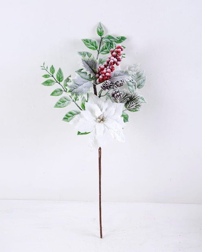 Artificial Plant 23*50cm Poinsettia & Berries Spray GS-56919060