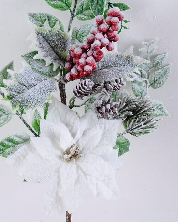 Artificial Plant 23*50cm Poinsettia & Berries Spray GS-56919060