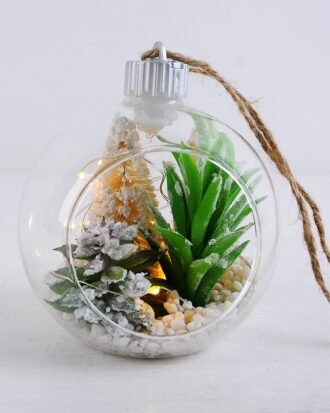 Artificial succulent 10*10*10CM Succulent plants in glass pot GS-51719036