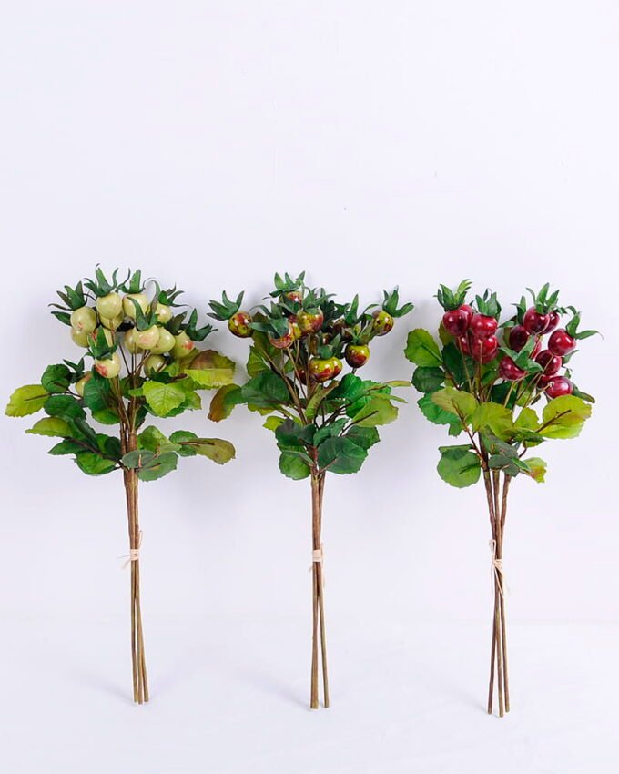 Artificial Branch fruit 14*40CM Chinese Rose Fruits Bouquet*3 GS-59020021