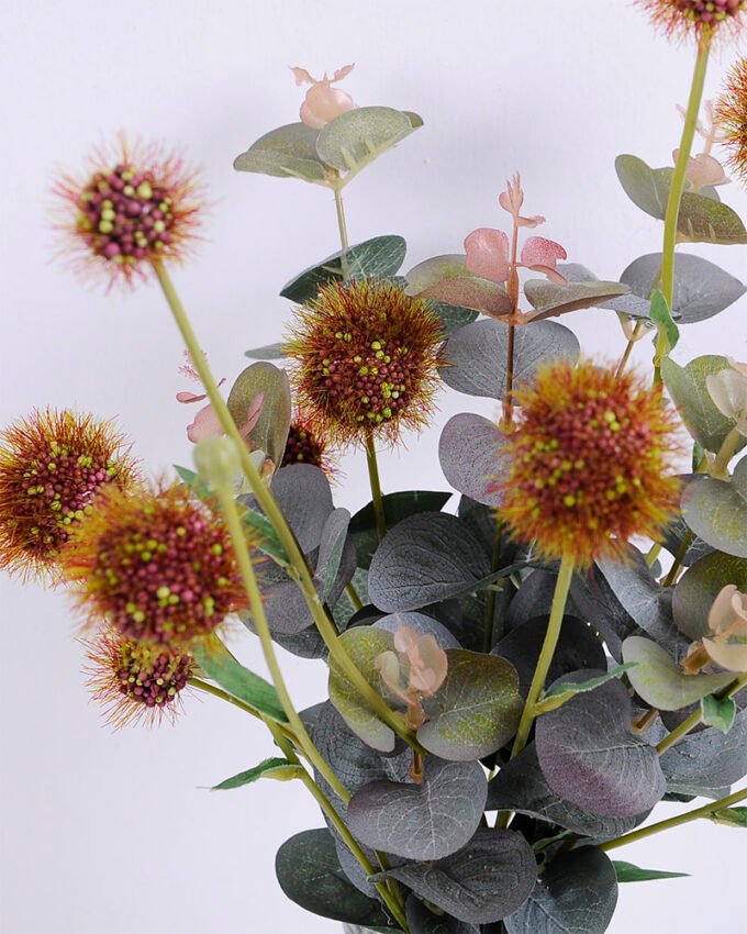 Artificial Flower 25*23*42CM Eucalyptus&Ball in glass pot with fake water GS-06920014