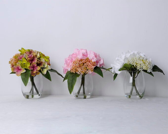 Artificial Flower 23*17*20CM Hydrange In Glassware GS-06920004-G1