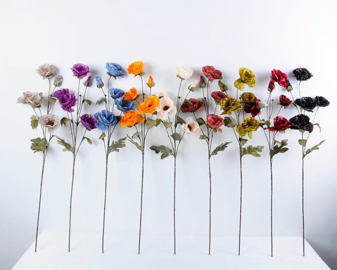 Artificial Flower 18*83CM Poppy Spray*5 GS-26220001