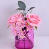 Artificial Flower 18*20*20CM Primrose&Rose in glass pot with fake water GS-06920019