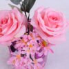 Artificial Flower 18*20*20CM Primrose&Rose in glass pot with fake water GS-06920019