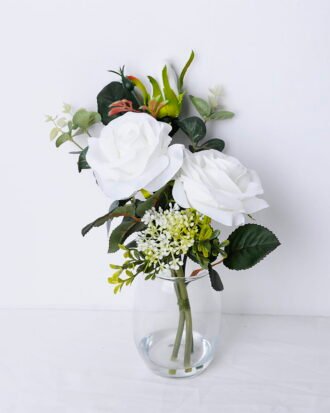 Artificial Flower 23*16*27CM Rose In Glassware GS-06920002