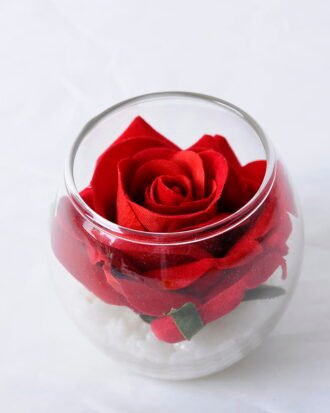 Artificial Flower 8*7.5CM Rose In Glassware GS-06920006