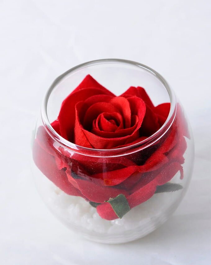 Artificial Flower 8*7.5CM Rose In Glassware GS-06920006