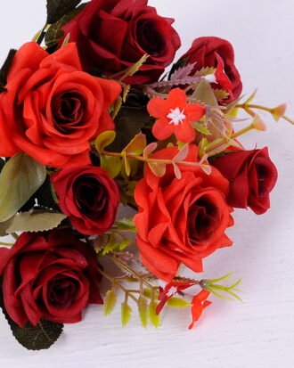 Artificial Flower 17*30CM Rose bush*5 GS-59220006-R1