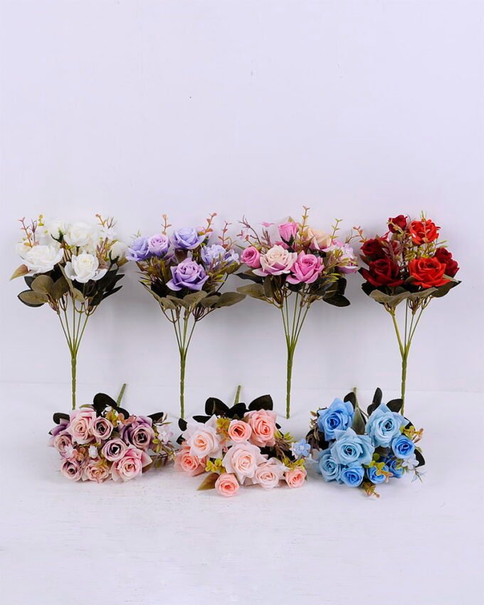 Artificial Flower 17*30CM Rose bush*5 GS-59220006