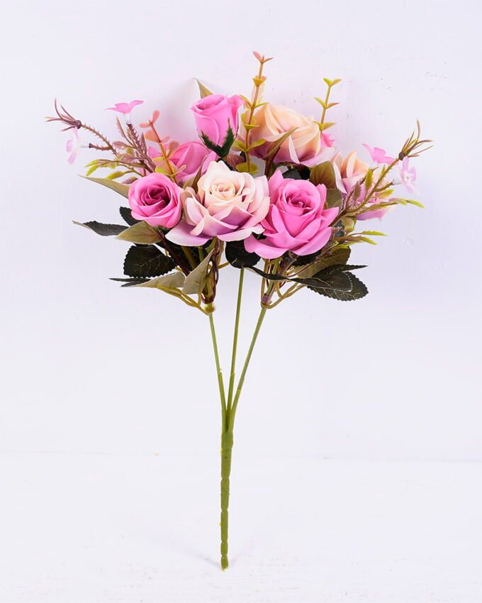 Artificial Flower 17*30CM Rose bush*5 GS-59220006