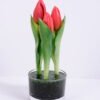 Artificial Flower 7*20CM Tulip*3 in glass pot GS-24520001-R1