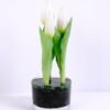 Artificial Flower 7*20CM Tulip*3 in glass pot GS-24520001-W1