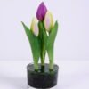 Artificial Flower 7*20CM Tulip*3 in glass pot GS-24520001-Z1
