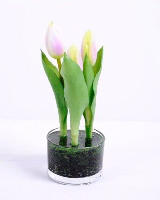 Artificial Flower 7*20CM Tulip*3 in glass pot GS-24520001-Z2 Potted Flowers&Plants YeahFlower is one of Chinese leading OEM manufacturers and exporters , supplying the silk flowers, wholesale artificial trees Artificial Flower 7*20CM Tulip*3 in glass pot GS-24520001-Z2