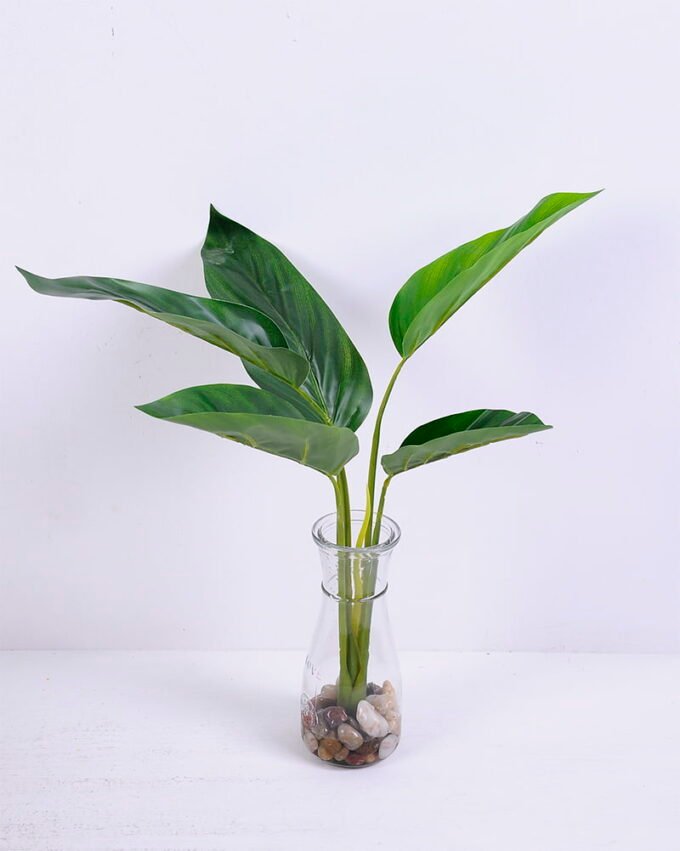 Artificial Plant 38*17*39CM Leaves*5 in glass pot GS-24520004