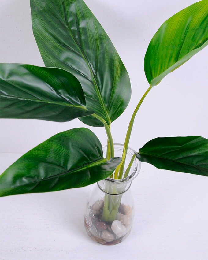 Artificial Plant 38*17*39CM Leaves*5 in glass pot GS-24520004