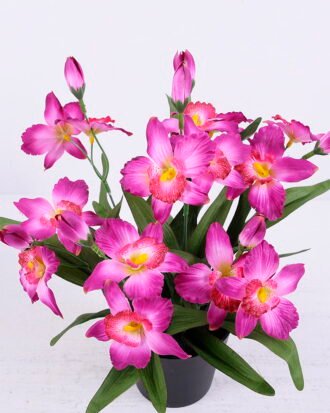 Artificial Flower 25*25*31cm Cymbidium in plastic pot GS-03320080-R1