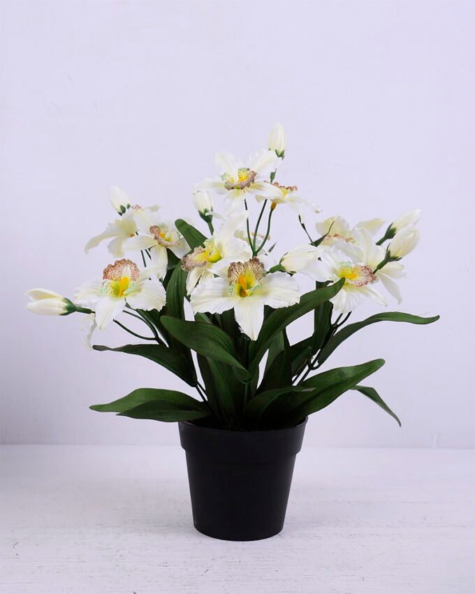 Artificial Flower 25*25*31cm Cymbidium in plastic pot GS-03320080-W1