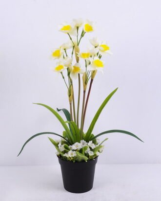 Artificial Flower 36*36*51cm Daffodil in plastic pot GS-03320075 Potted Flowers&Plants YeahFlower is one of Chinese leading OEM manufacturers and exporters , supplying the silk flowers, wholesale artificial trees Artificial Flower 36*36*51cm Daffodil in plastic pot GS-03320075