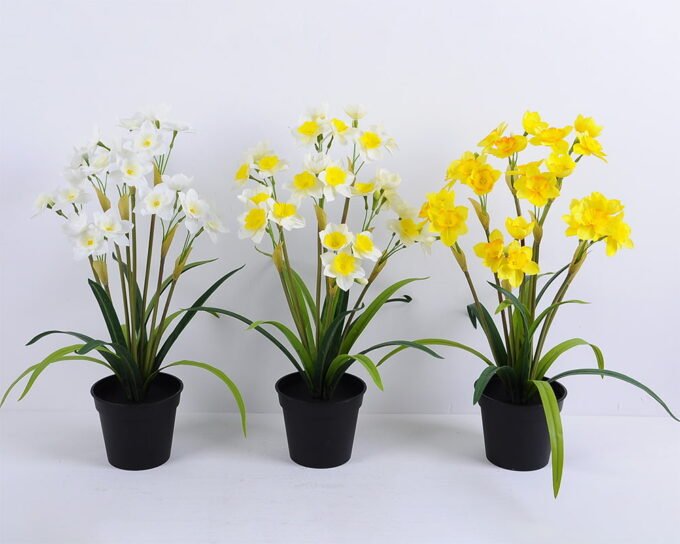 Artificial Flower 36*36*51cm Daffodil in plastic pot GS-03320081-W1