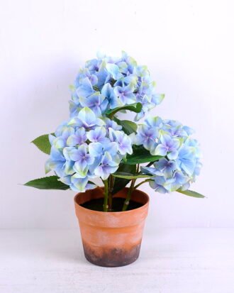 Artificial Flower 33*35*40CM Hydrange*3 in Terra-cotta effect plastic pot GS-15420021-B1