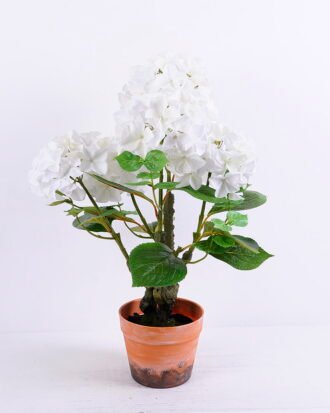 Artificial Flower 46*44*67CM Hydrange*5 in Terra-cotta effect plastic pot GS-15420024-W1