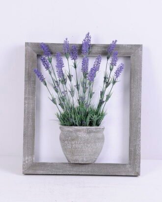 Artificial Flower 40*49.5cm Lavender in wooden frame GS-03320041
