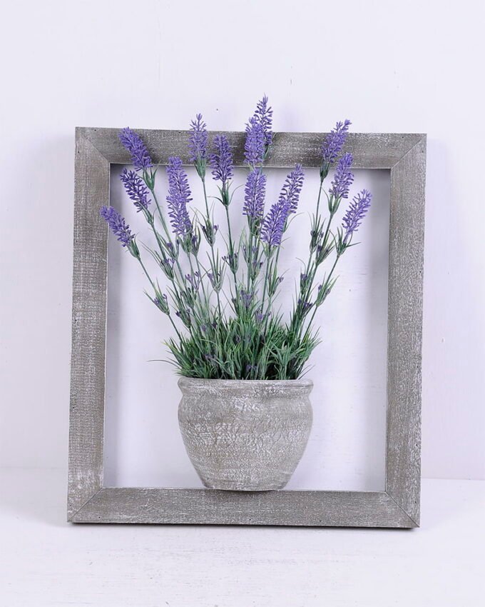 Artificial Flower 40*49.5cm Lavender in wooden frame GS-03320041