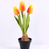 Artificial Flower 10*10*21.5cm PU Tulip in plastic pot GS-03320028