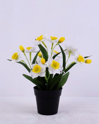 Artificial Flower 22*22*27cm daffodil in Plastic pot GS-03320090 Potted Flowers&Plants YeahFlower is one of Chinese leading OEM manufacturers and exporters , supplying the silk flowers, wholesale artificial trees Artificial Flower 22*22*27cm daffodil in Plastic pot GS-03320090