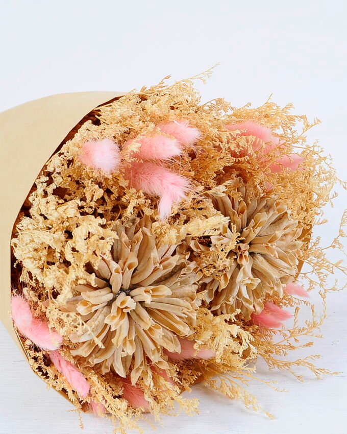 Dried Flowers 21*19*49cm Dried natural items bouquet with paper wrapped(115g/bouquet, H:50CM) GS-56620036