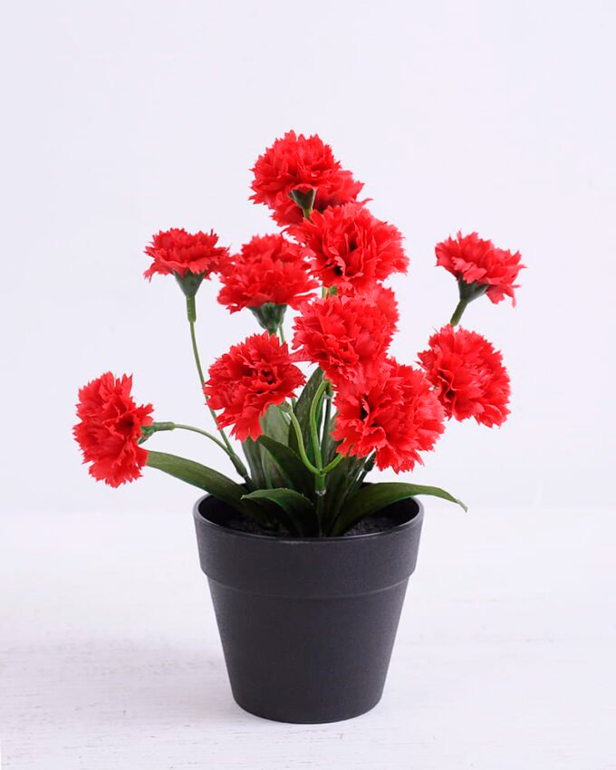 Artificial Flower 18*18*23cm Carnation in plastic pot GS-03320065